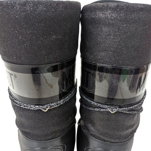 Tecnica Original Moon Boots Black Glitter Women's 35 / 38 Tall Lace Up - Picture 5 of 15